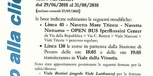 Indicazioni deviazione percorso Viale Trieste