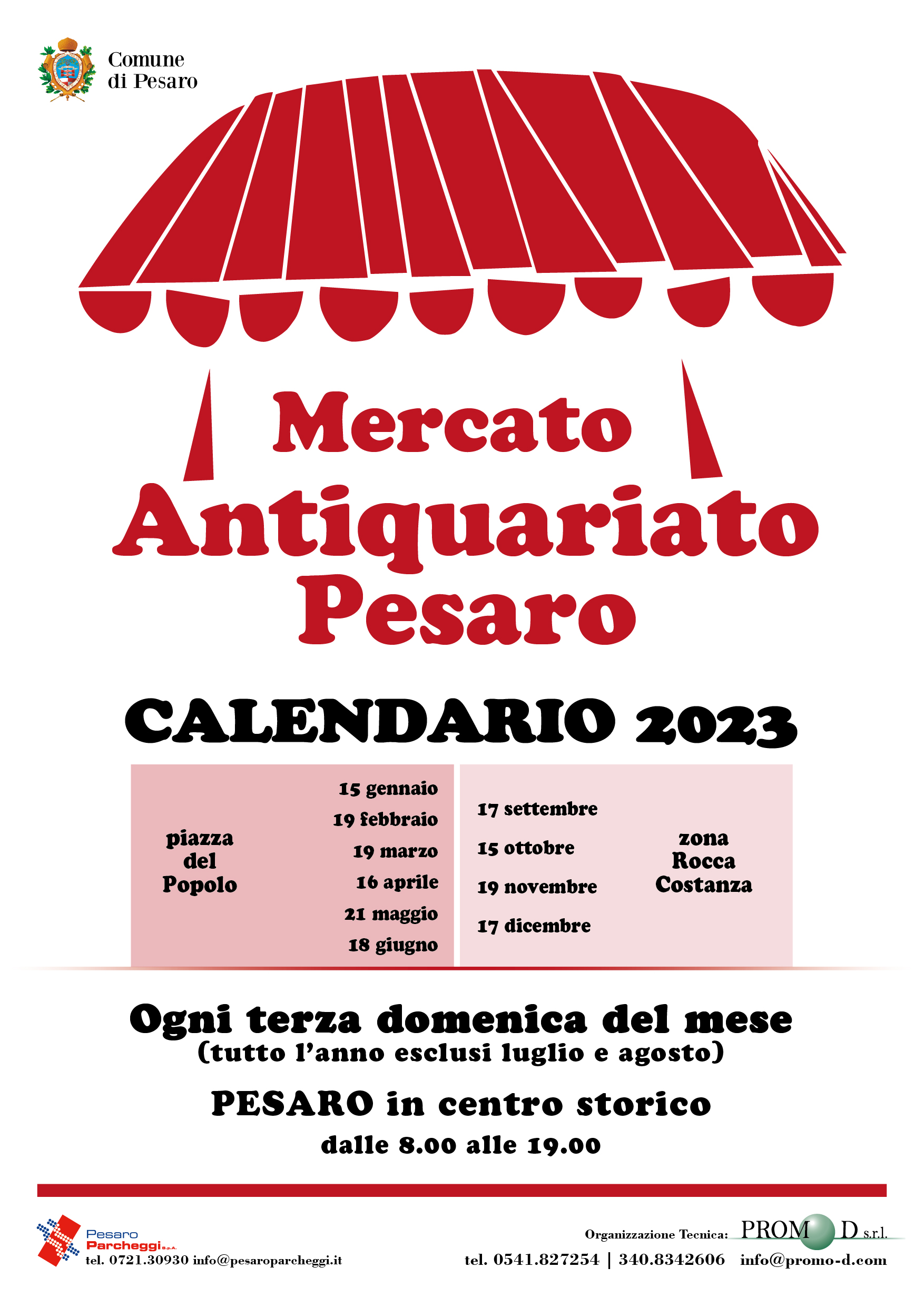 Mercato dell'antiquariato a Pesaro anno 2023