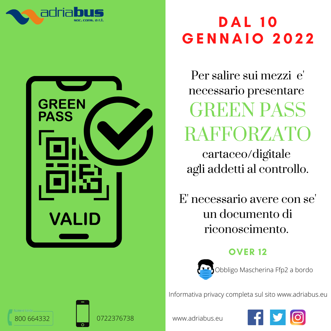 Green pass rafforzato per gli autobus