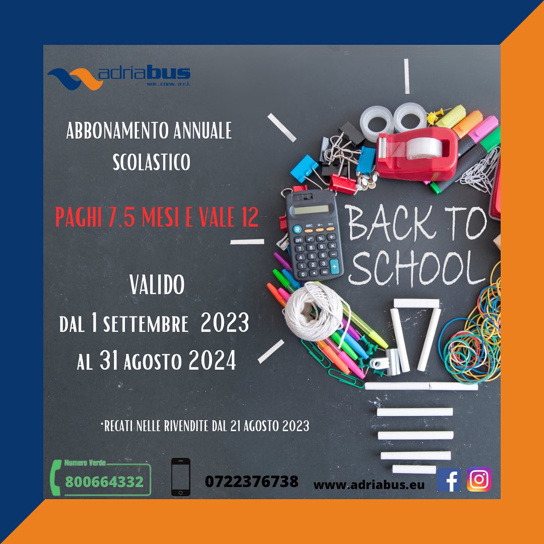 Abbonamento bus scolastico anno 2023 - 2024