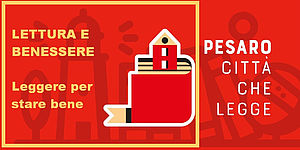 Particolare Locandina con logo Pesaro Città che legge