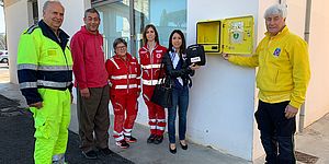 Defibrilatore con Della Dora Schiaratur Palombi Calevi protezione civile