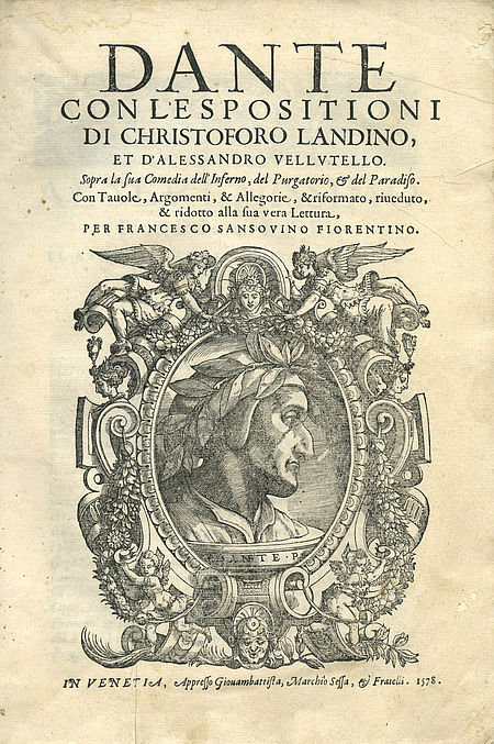 Dante frontespizio  “Edizione del gran Naso" 1578