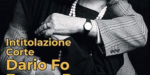 Intitolazione a Franca Rame e Dario Fo cortile palazzo Mazzolari Mosca