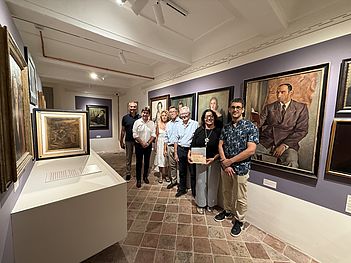 Elio Giuliani, Andrea Biancani, Simonetta Drago (consigliera comunale), Claudio Olmeda, Anna Maria Mattioli, Joan Martos (curartore della mostra con Roberto Bua)