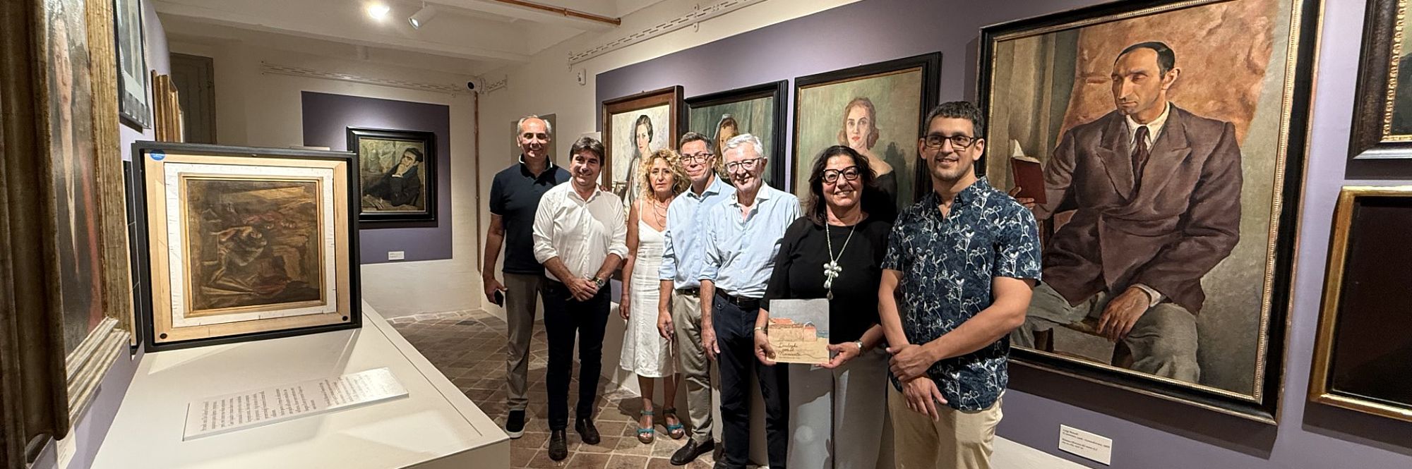 Elio Giuliani, Andrea Biancani, Simonetta Drago (consigliera comunale), Claudio Olmeda, Anna Maria Mattioli, Joan Martos (curartore della mostra con Roberto Bua)