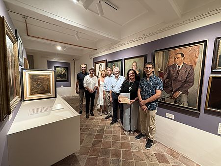 Elio Giuliani, Andrea Biancani, Simonetta Drago (consigliera comunale), Claudio Olmeda, Anna Maria Mattioli, Joan Martos (curartore della mostra con Roberto Bua)