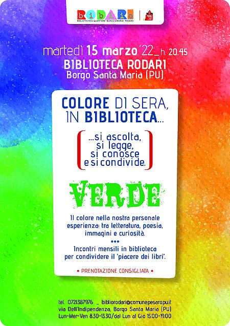 Colore di sera, in biblioteca