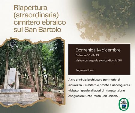 locandina della Riapertura (straordinaria) cinitero ebraico