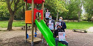 Belloni Baccanera Biancani Della Dora sullo scivolo