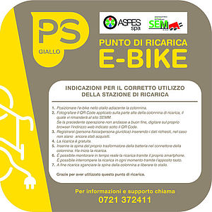 Logo ricarica e-bike punto giallo