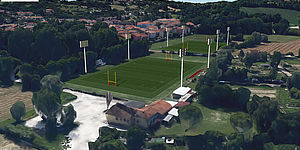 Rendering impianto sportivo rugbistico