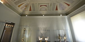 Allestimento Ceramiche dei Musei Civici a Palazzo Ciacchi