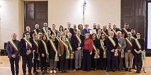 Prefetto Vimini Sindaci della Provincia co la fascia in Prefettura