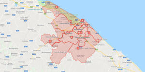 Mappa dei dieci quartieri di Pesaro