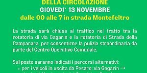 Avviso interruzione strada Montefeltro