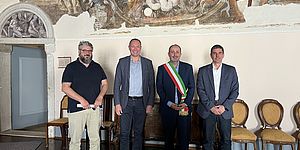 Vimini a Rovigno con Marko Paliaga e vicesindaco David Modrusan