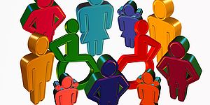 immagine di persone stilizzate di vari colori 