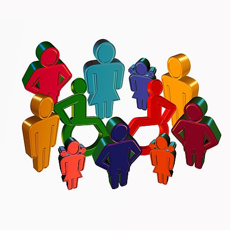 immagine di persone stilizzate di vari colori 