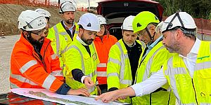 Il sopralluogo del sindaco Ricci nel cantiere di Autostrade per l'Italia