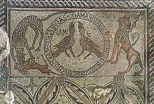 Mosaici della Cattedrale, pavimento superiore, VI-XII sec., riquadro con Lamie