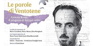 particolare della locandina con foto Ernesto Rossi