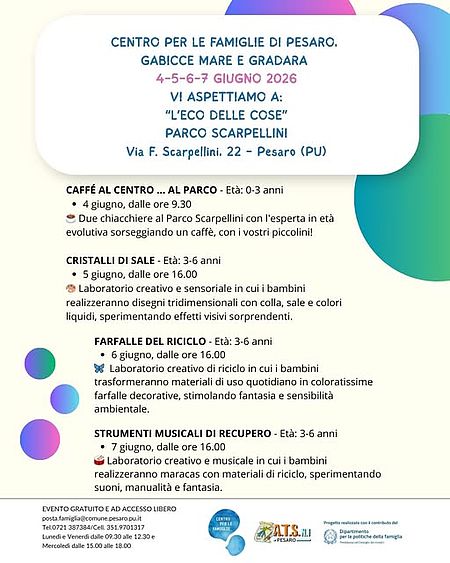 immagine di Attività del Centro per le famiglie all' Eco delle cose