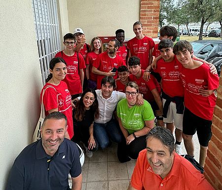 Biancani e ragazzi del progetto