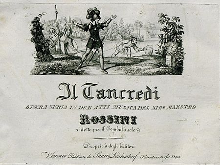 'Il Tancredi' frontespizio dell'opera