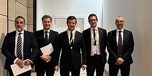 Il sindaco Ricci insieme agli altri firmatari della dichiarazione d'intenti