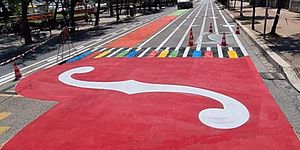 pentagramma disegnato in strada