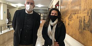 L'assessore Enzo Belloni e l'assessore Francesca Frenquellucci del Comune di Pesaro