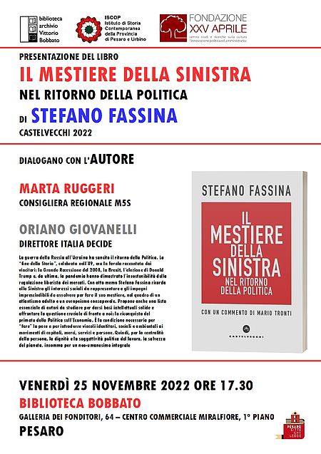 Il mestiere della Sinistra. Nel ritorno della Politica” di Stefano Fassina (Castelvecchi 2022). Locandina 