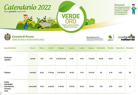 Calendario VerdeOro Pesaro 2022