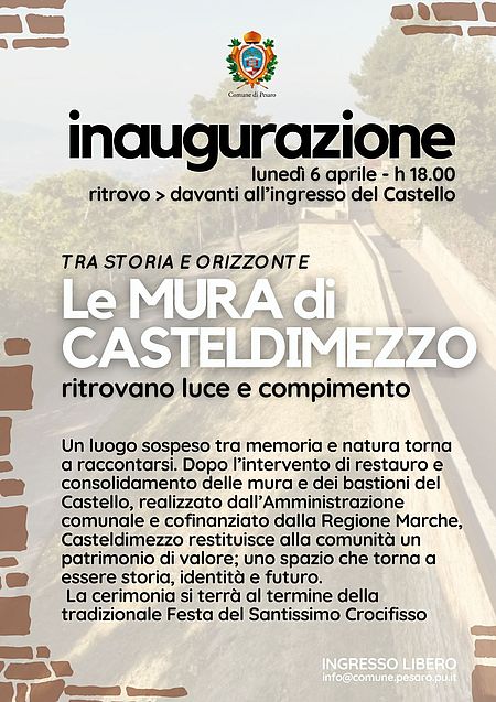 Locandina inaugurazione mura Casteldimezzo