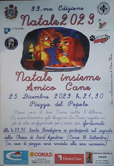Locandina Natale insieme amico cane 2023