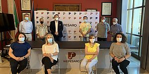 Assessore Ceccare e presidente Perugini con associazioni cattoliche