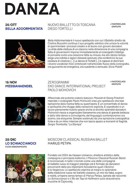 Programma stagione danza '18-'19
