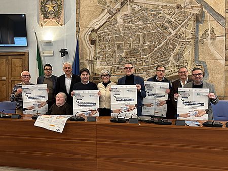 Biancani e Pieri con organizatori Banco Farmaceutico