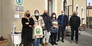 Iolanda Filippini, Quartiere San Bartolo; Heidi Morotti, assessore alla Sostenibilità; Stefano Mariani, presidente Ente Parco; Federica Tesini, consigliera Parco; Daniele Vimini, vicesindaco e assessore alla Bellezza di Pesaro; Massimo D'Angeli, presidente della Comunità del Parco