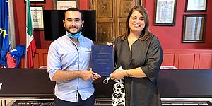 L'assessore Morotti con Matteo Dentale