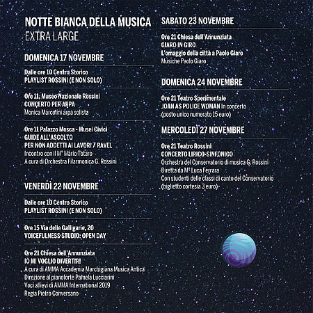 NOTTE BIANCA DELLA MUSICA. OGGI 17 NOVEMBRE 