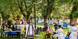 Fotografia degli orti della biblioteca tratta dal gruppo FB de L'arte sprigionata 