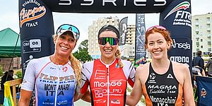 Emanuela Montanari, Giorgia Bandini, Elisa Monacchini sotto l'arrivo