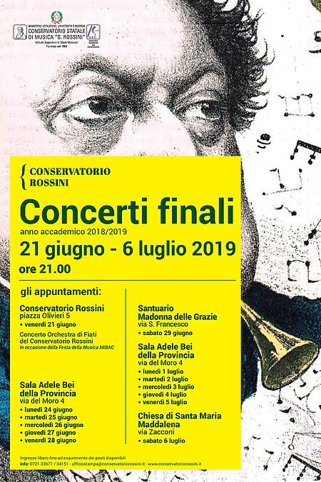 Concerti Finali del Conservatorio Rossini 2019 manifesto