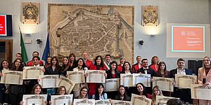 Biancani con i ragazzi Laureati 