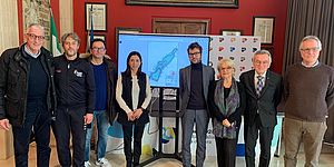 La presentazione della pista con: Aldo Calcagnini, Michele Ravagli, Fabio Francolini, Mila Della Dora, Riccardo Pozzi, Rosaria Cipolletta, Caterbo Malerba