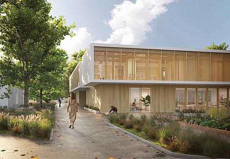 Un render del progetto della scuola Anna Frank