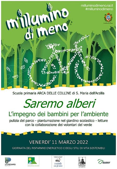 Locandina iniziative M'illumino di meno a Pesaro