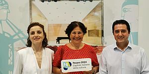 Francesca Perrotta, Marta Templado dell’agenzia Turiart di València, Francisco Garcia, assessore al turismo di Llíria City of Music